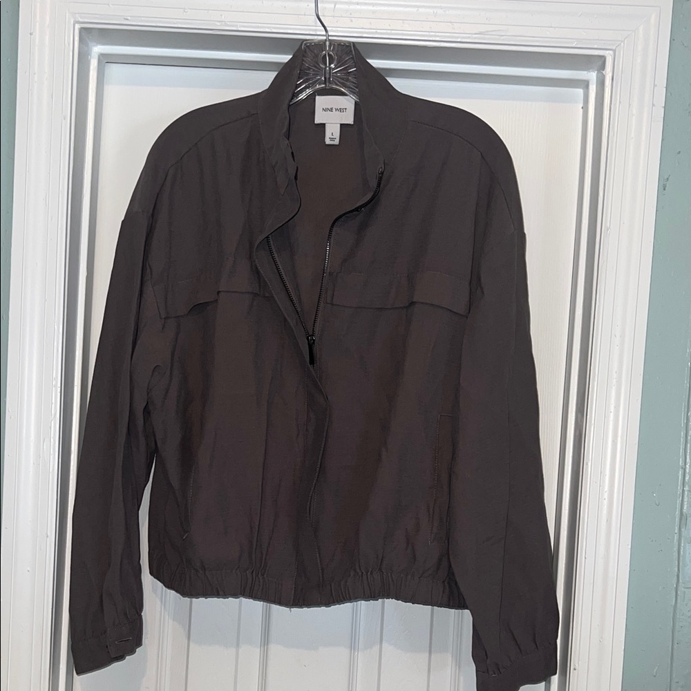 Nine West Dark Brown Lightweight Utility Jacket
